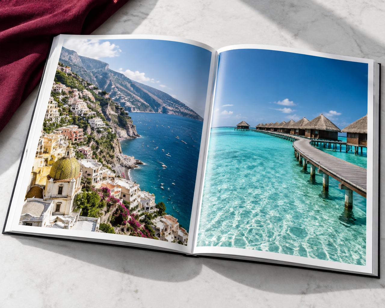 A travel notebook beside correspondence
